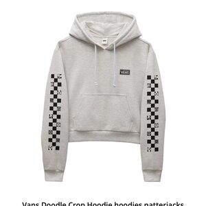 Vans Teal Blue Hoodie with Checkered Sleeves